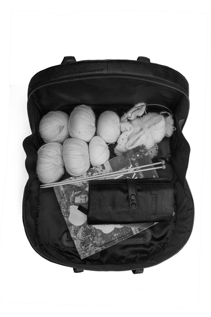 Muud Julia Project Bag – Large Leather Knitting & Travel Bag