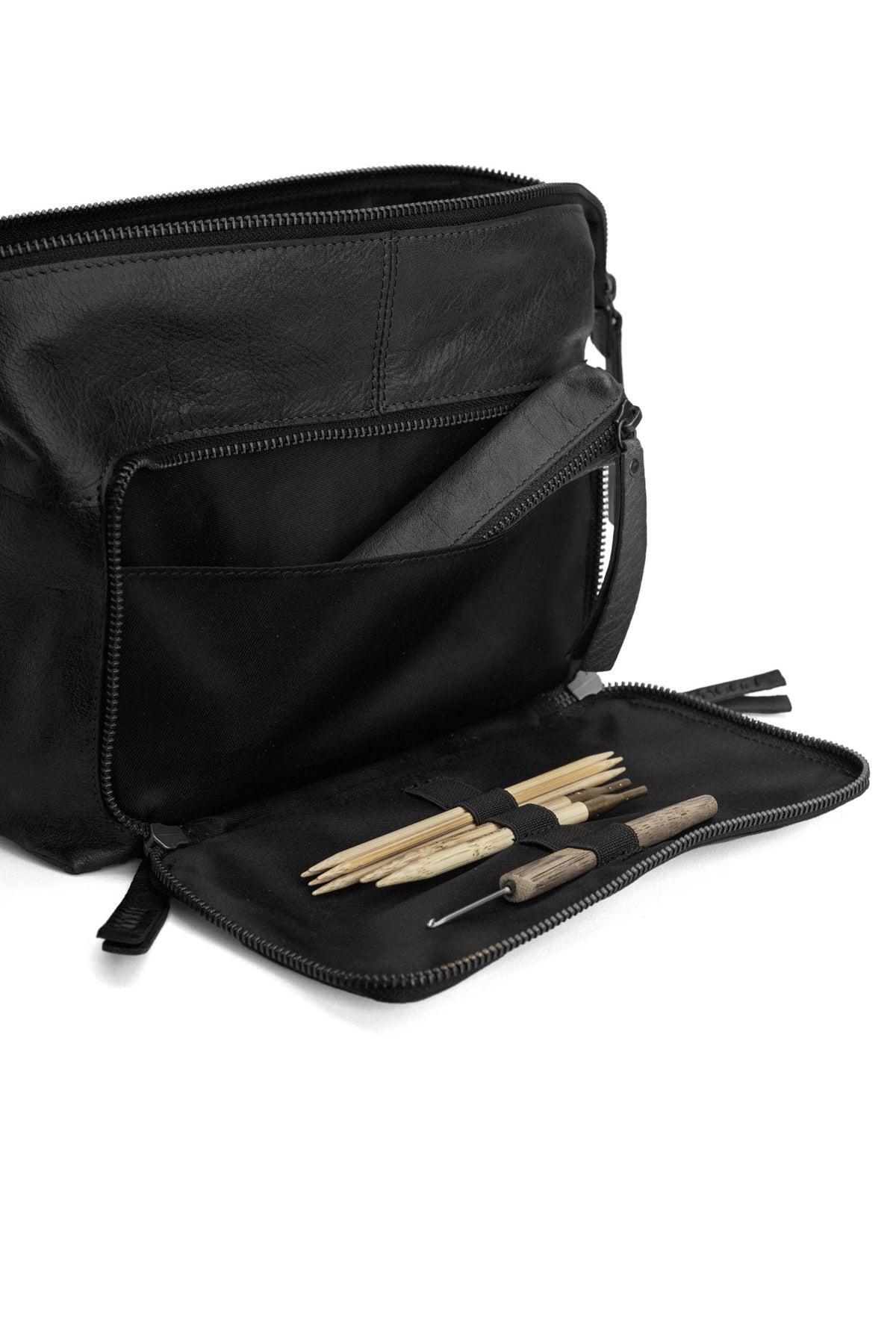 Muud Jeanne Project Bag – Small Leather Knitting Project Bag