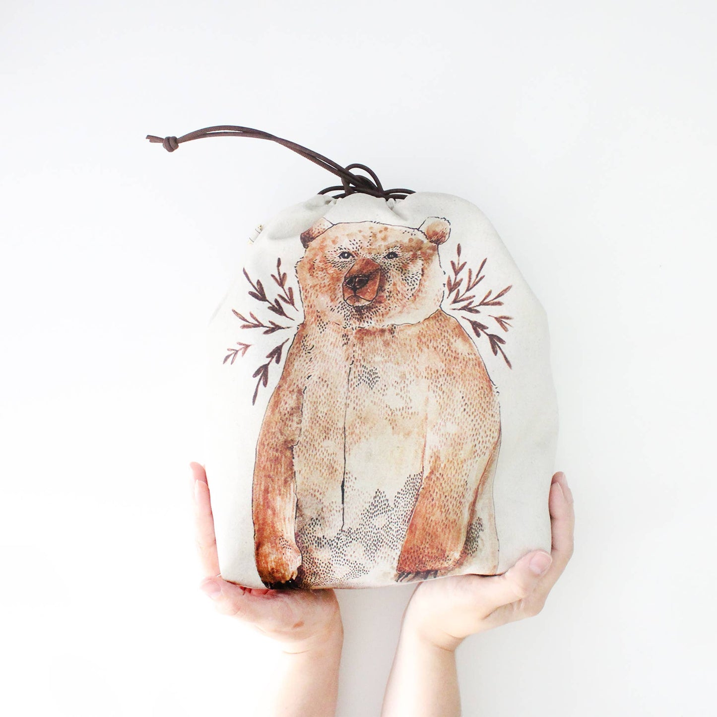 Bruno the Brown Bear | Project Bag | Drawstring Bag