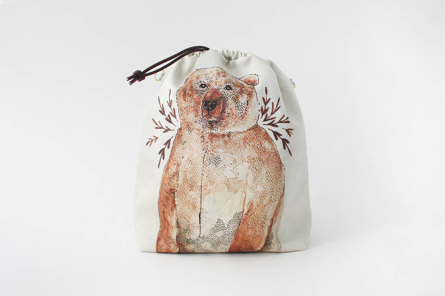 Bruno the Brown Bear | Project Bag | Drawstring Bag