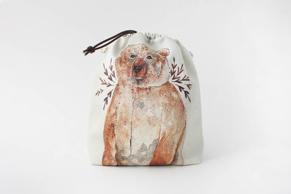 Bruno the Brown Bear | Project Bag | Drawstring Bag
