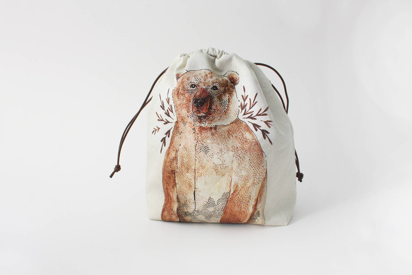 Bruno the Brown Bear | Project Bag | Drawstring Bag