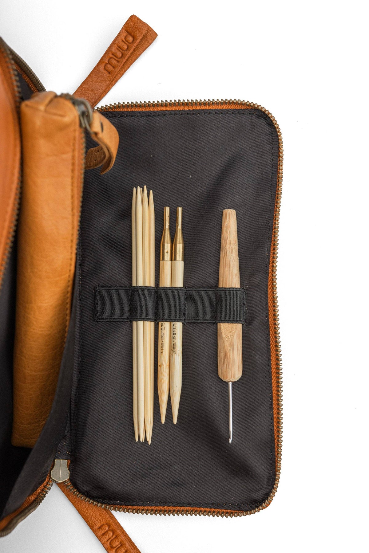 Muud Jeanne Project Bag – Small Leather Knitting Project Bag