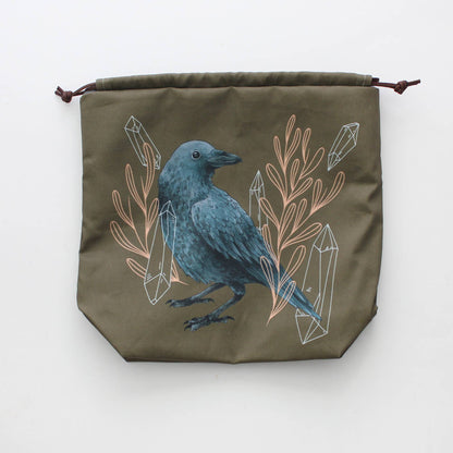 Amber the Raven | Project Bag | Drawstring Bag