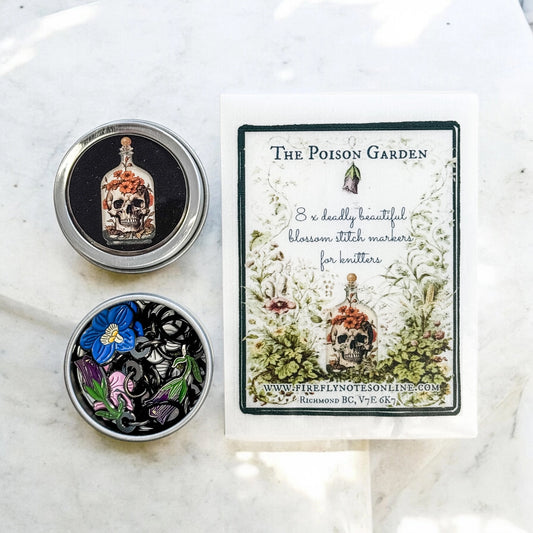 Firefly Notes Poison Garden Stitch Marker Set with Skull Tin – Limited Edition