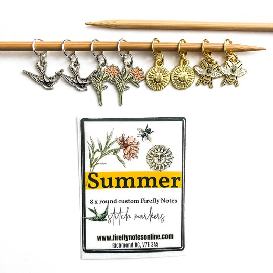 Firefly Notes Summer Stitch Marker Set – Enamel Stitch Markers | 8 Pack