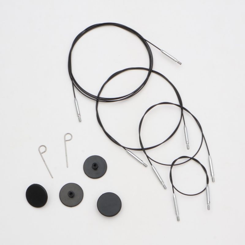 KnitPro Thin & Flex Swivel Cables | Stainless Steel Knitting Cables