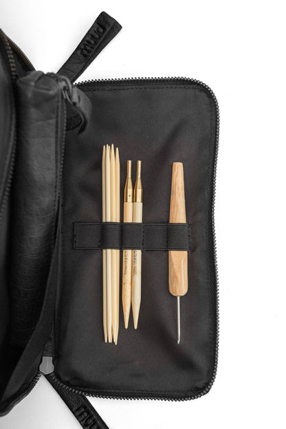 Muud Jeanne Project Bag – Small Leather Knitting Project Bag