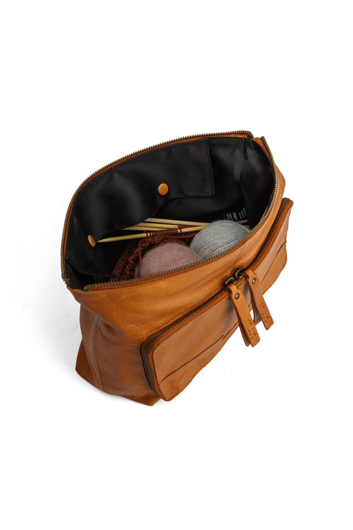 Muud Jeanne Project Bag – Small Leather Knitting Project Bag
