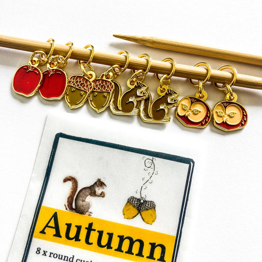 Firefly Notes Autumn Stitch Marker Set – Enamel Stitch Markers | 8 Pack