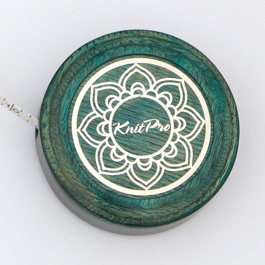 KnitPro The Mindful Collection Wooden Teal Retractable Tape Measure