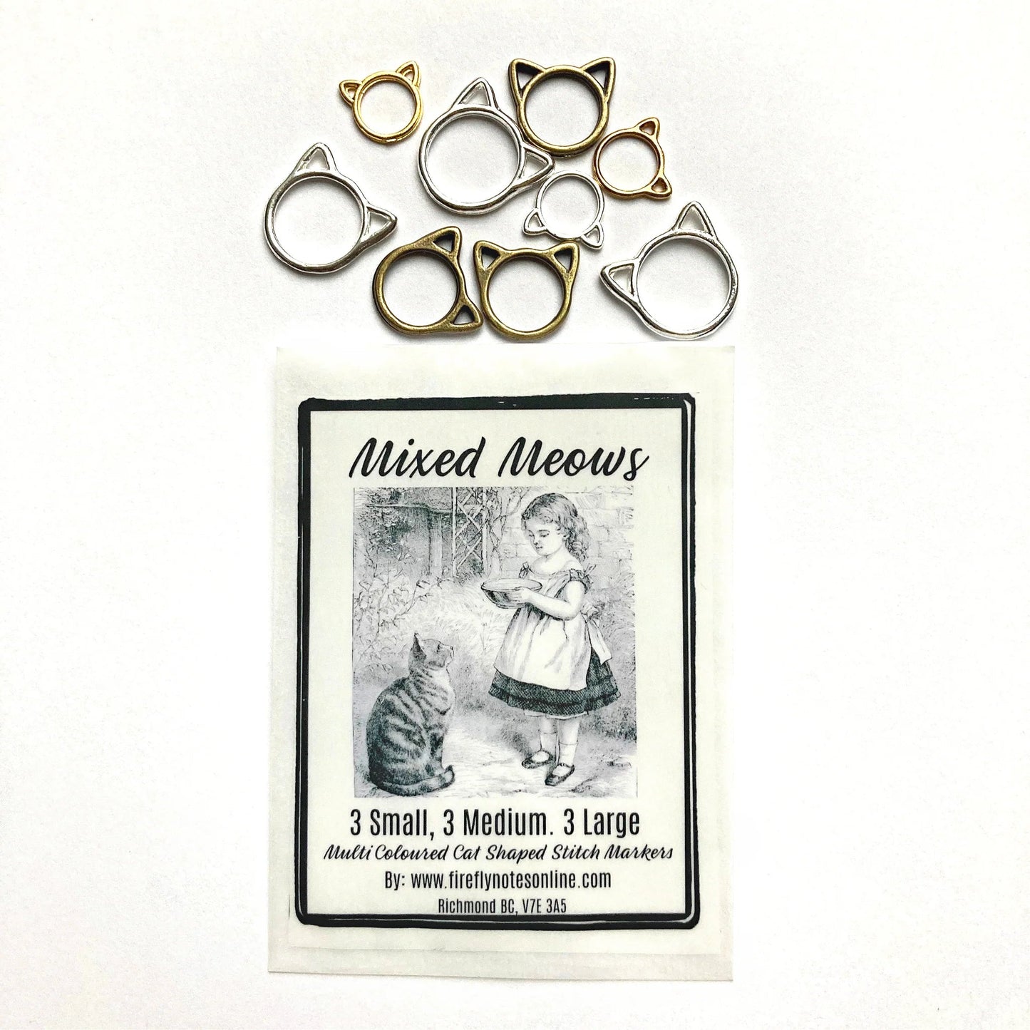 Firefly Notes Mixed Meows Cat Stitch Markers