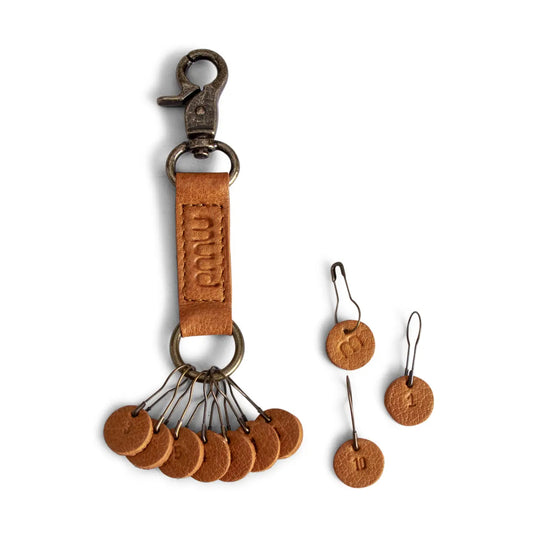 Muud Feliz Leather Keyring with Stitch Markers